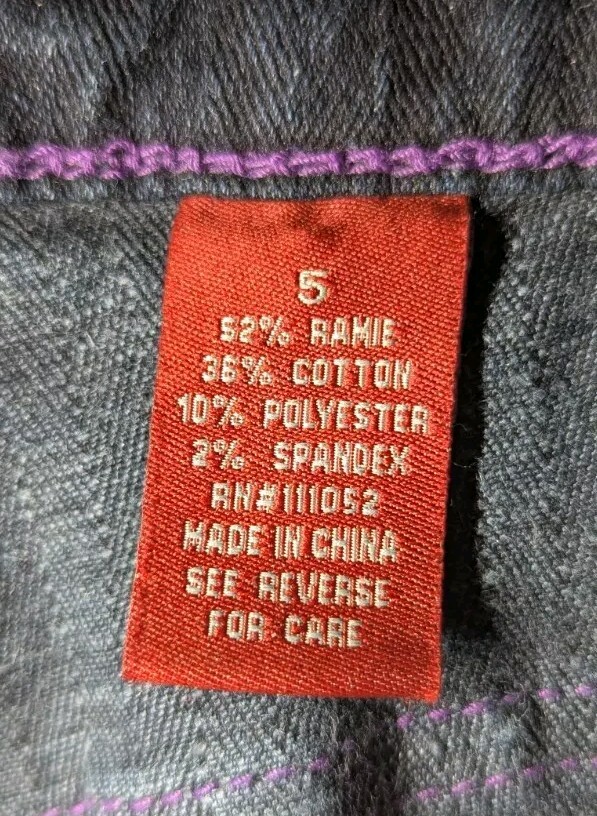 VANILLA STAR Purple STITCHED Low Rise Blue Jeans COOL DENIM Junior&rsquo;s 5 ALTERED