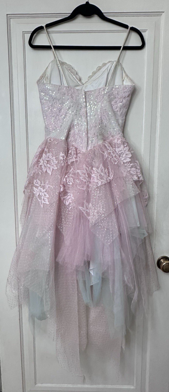 Vintage 1980’s Loralie Original Fairy Glam Rock Party Dress Lace Sequin Tiered