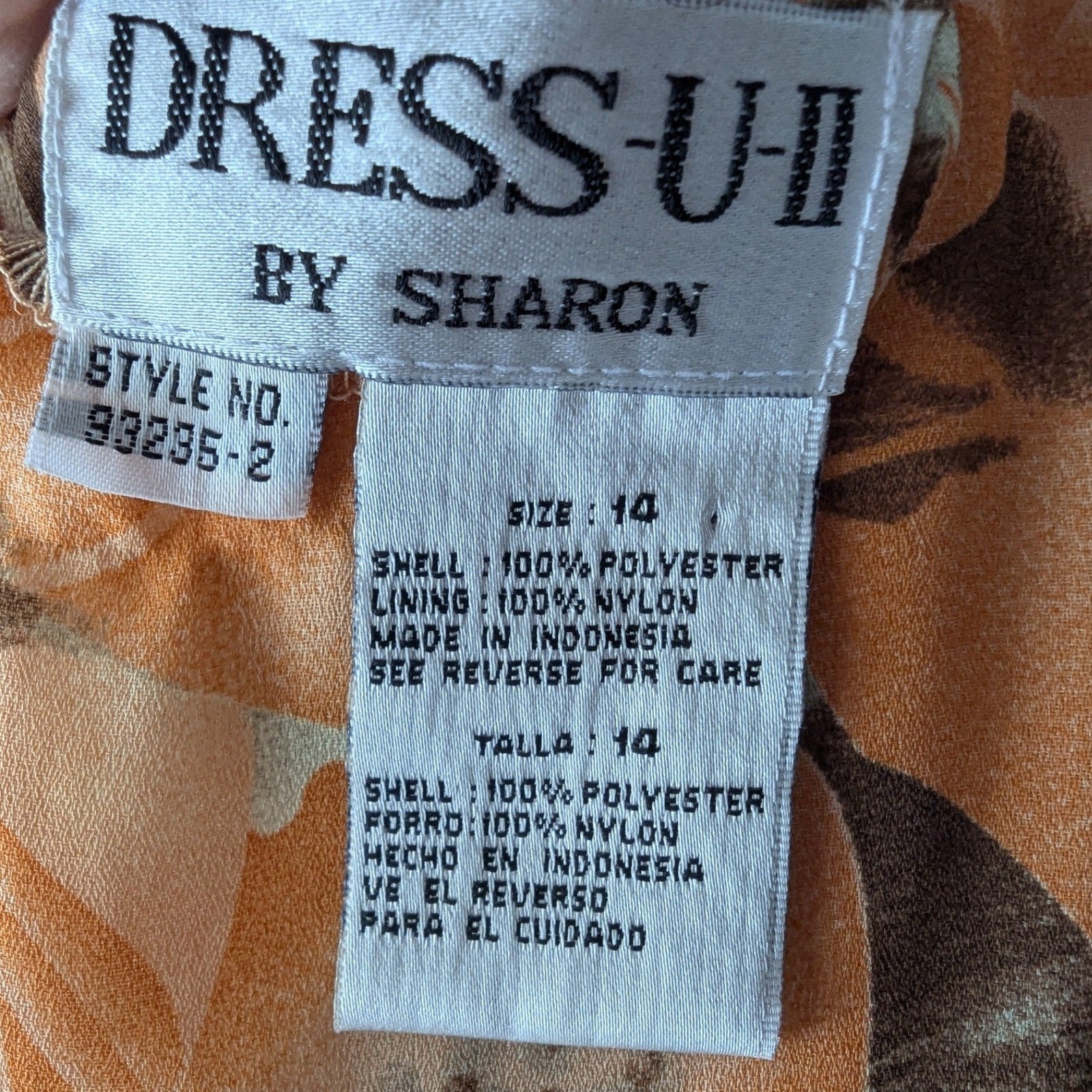 Vtg Chiffon Tropical Leopard Ruffle Midi Dress Asymmetrical Hem Sz 14 Cocktail