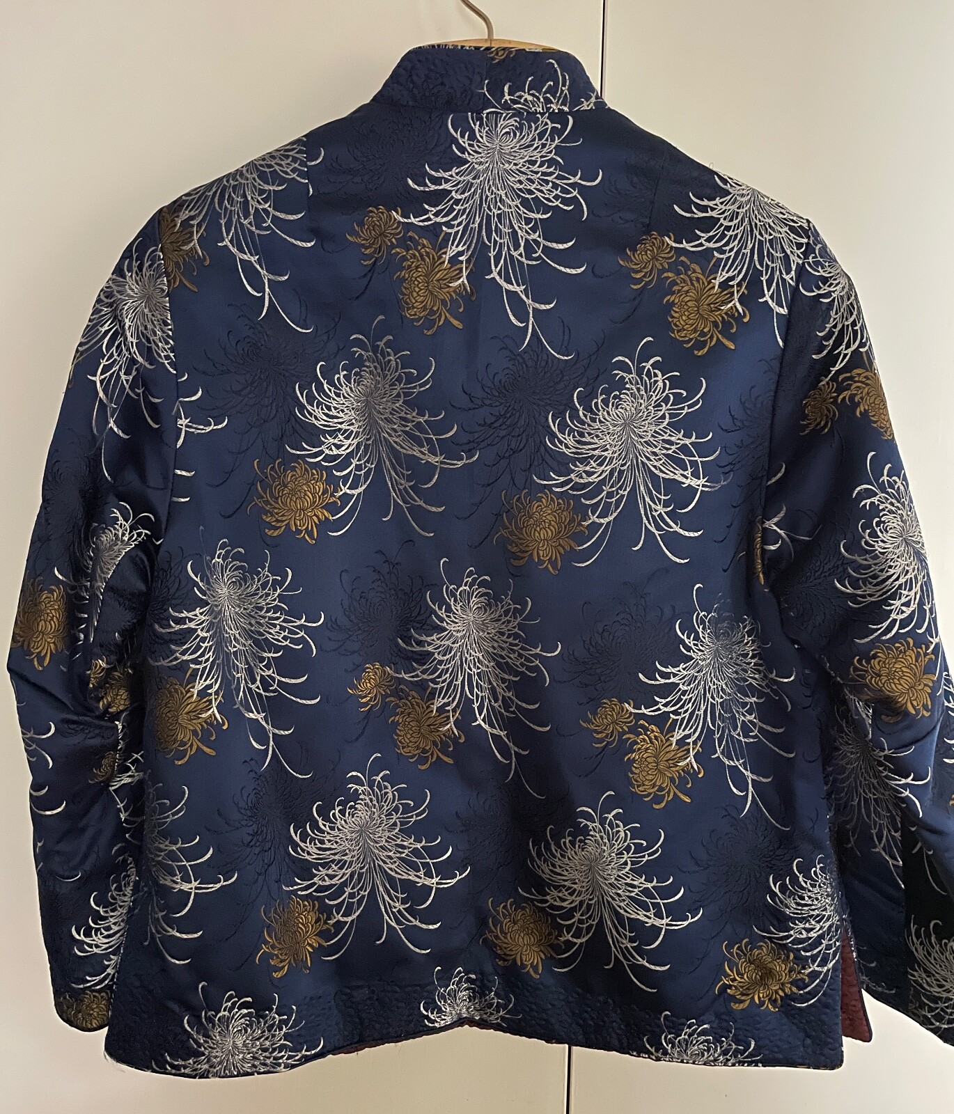 Vintage Chinese Reversible Jacket, sz. XL, Solz Squirrel, silk?/rayon?