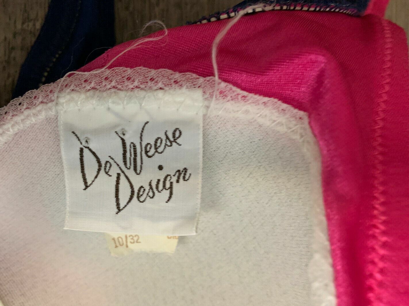 DeWeese Vtg Bombshell Pinup 1 pc Skirted Swimsuit Built In Bra Gladiola S Pink