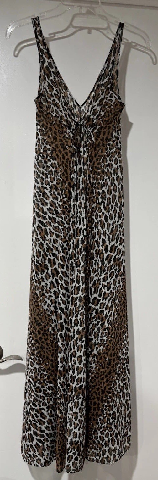 Vintage SPATZ France Animal Print Long Nightgown 38/40 ( XS)