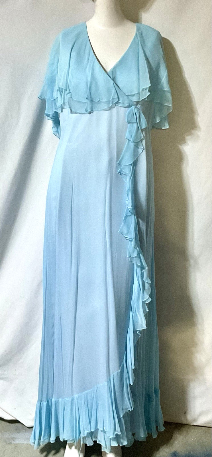 Vintage 1960s Vera&rsquo;s Lorrie Deb Bridesmaid Maxi Gown Dress Women Medium Empire