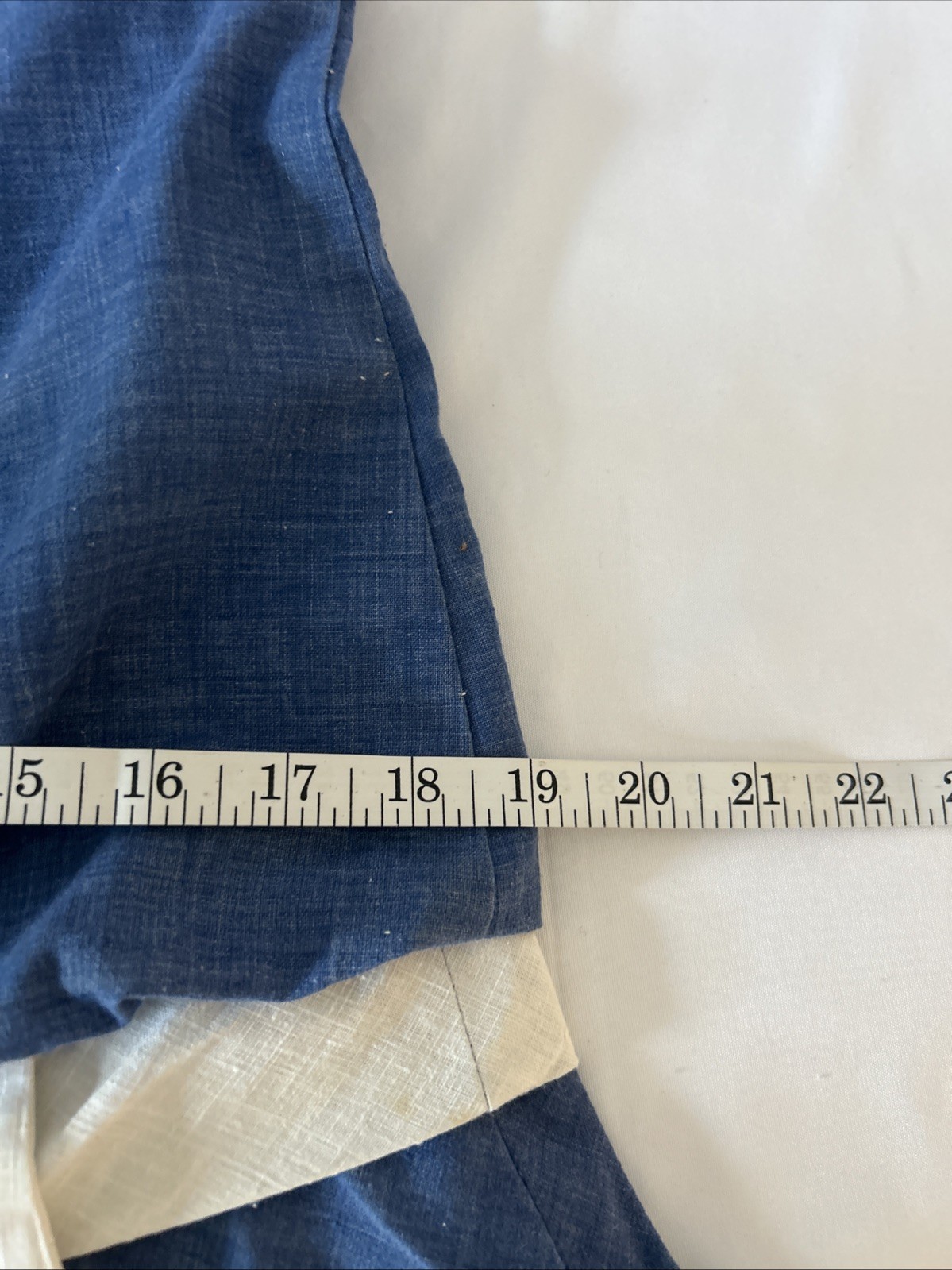 Vintage 1960 St. Roque Chambray Button Up Drop Waist Mini Shift Dress Size-S
