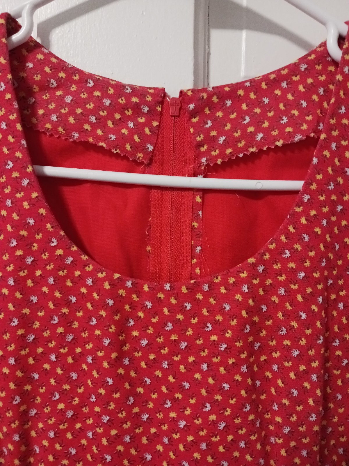 Late 1960- Early 70s Handmade Dress! Excellent Condition. Red Mid Length