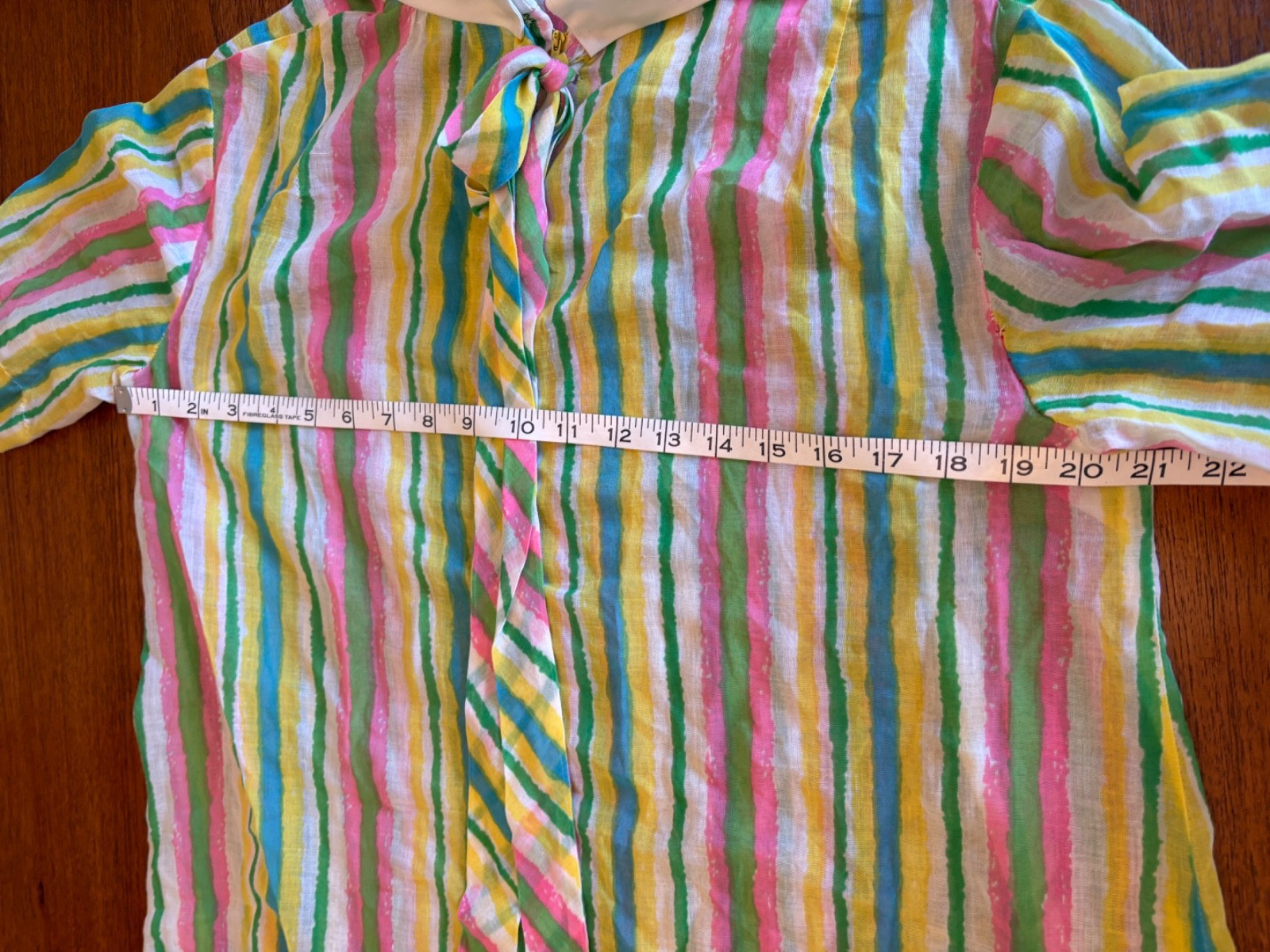 Vintage 60s Handmade Circus Rainbow stripe Parachute Dress Sheer L Needs TLC