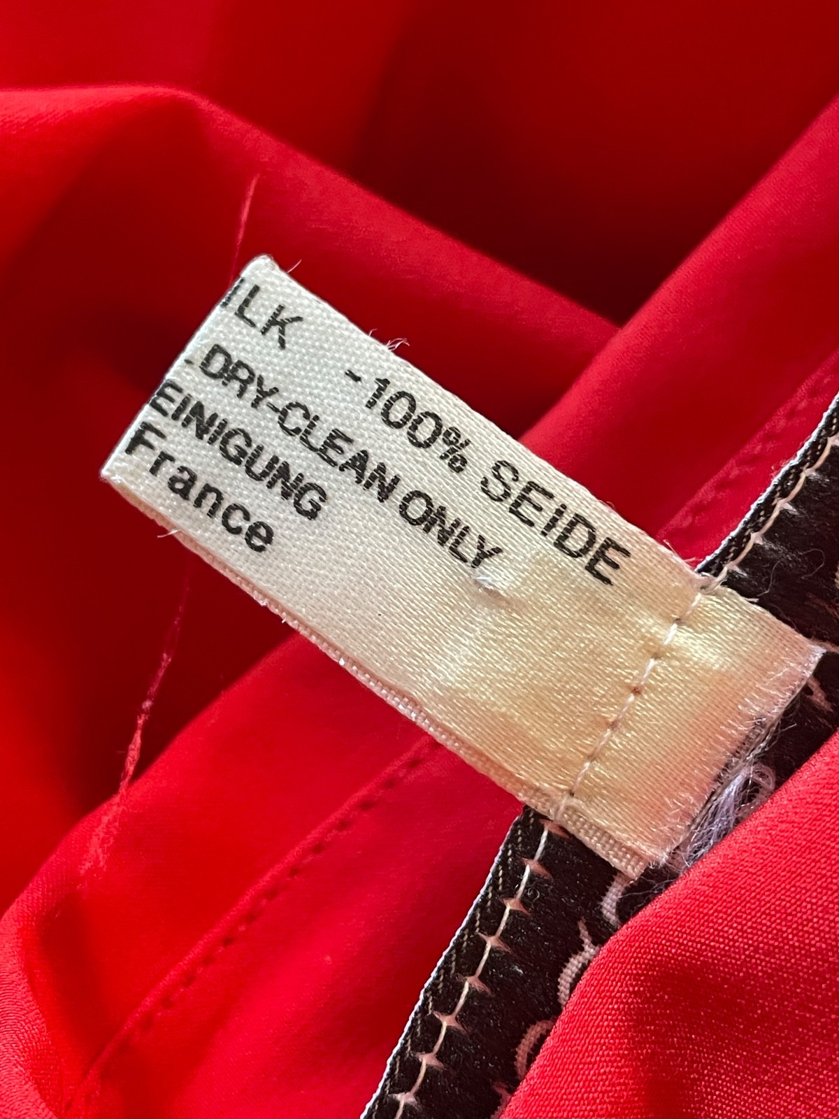 Jacques Molko Paris Vintage Red 100% Silk Top Lux Designer 1980&rsquo;s – 1990&rsquo;s RARE!