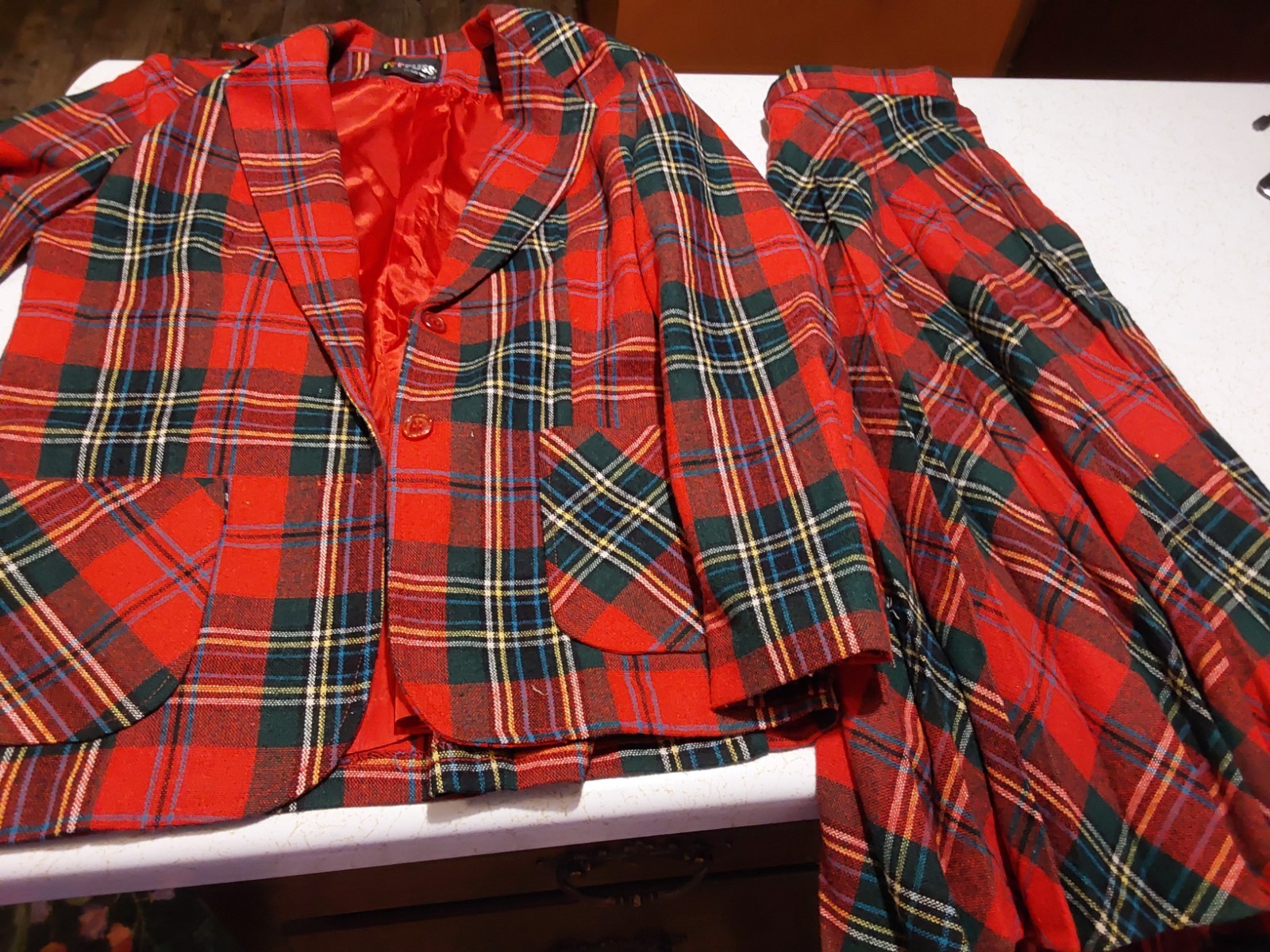 Russ Togs Vintage WOOL Checker Ladies Skirt w/Blazer