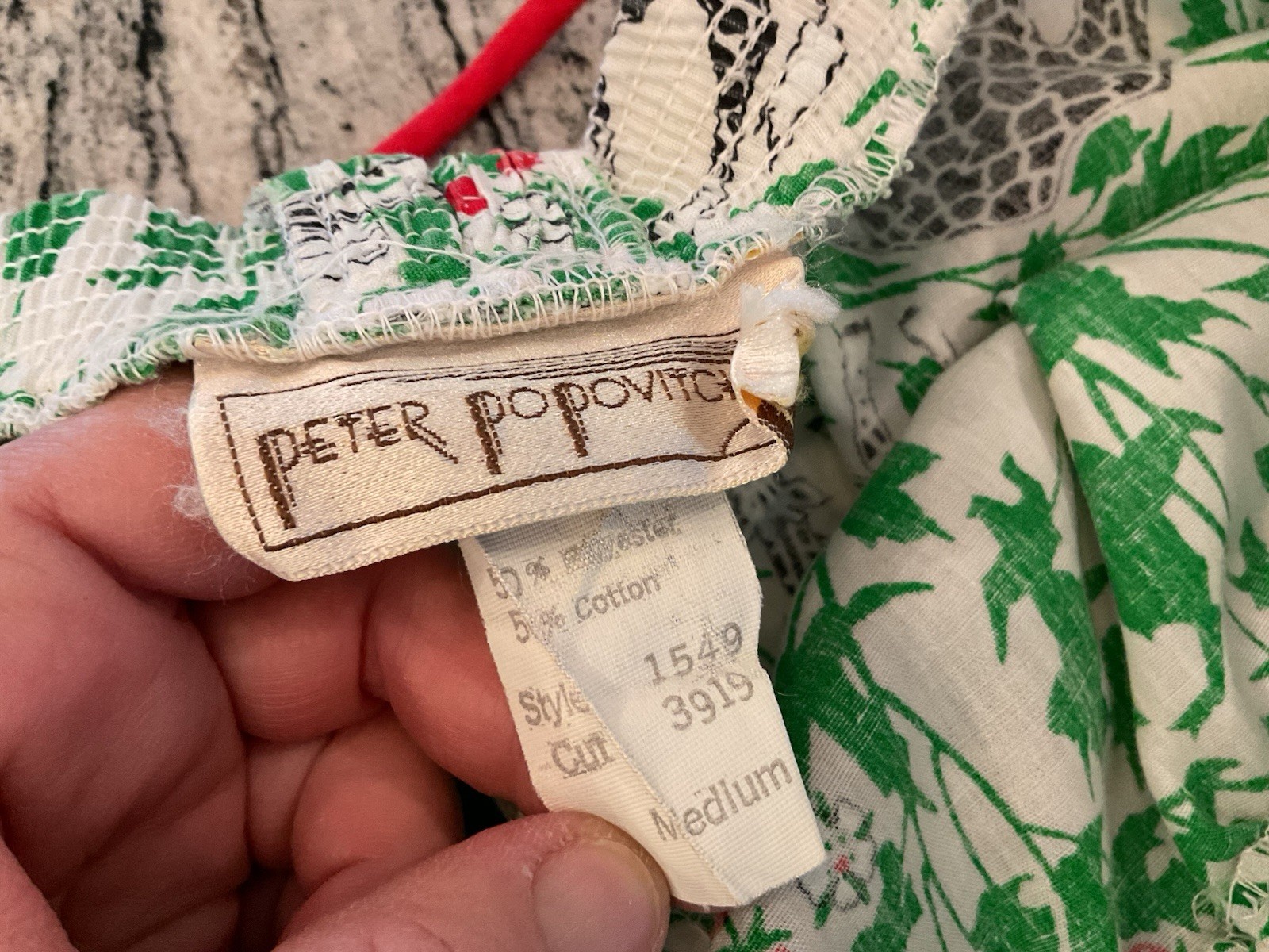 Vintage Peter Popovitch Leafy Strawberry Giraffe Skirt M