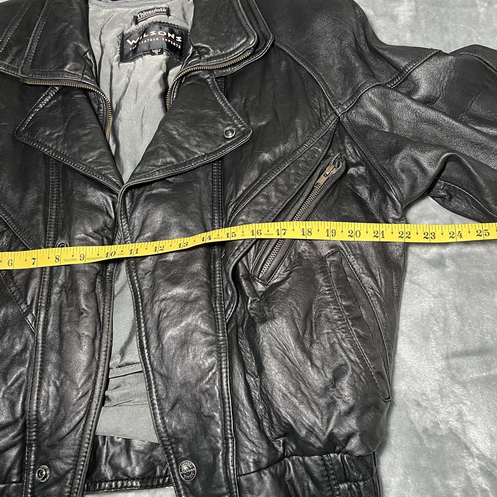 Wilsons Jacket Women Size Small Leather Motorcycle Biker Punk Moto Read Disc