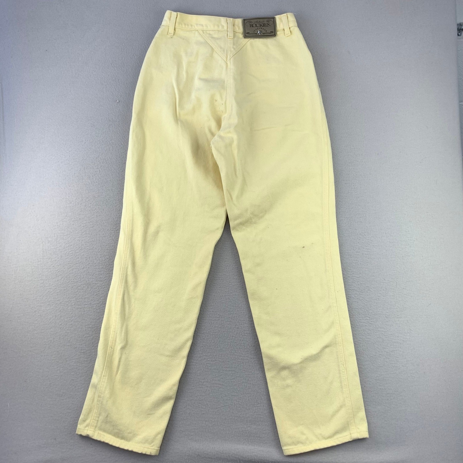 Vintage Rockies No Back Western Jeans Women 30/11 Yellow Denim High Rise Studs
