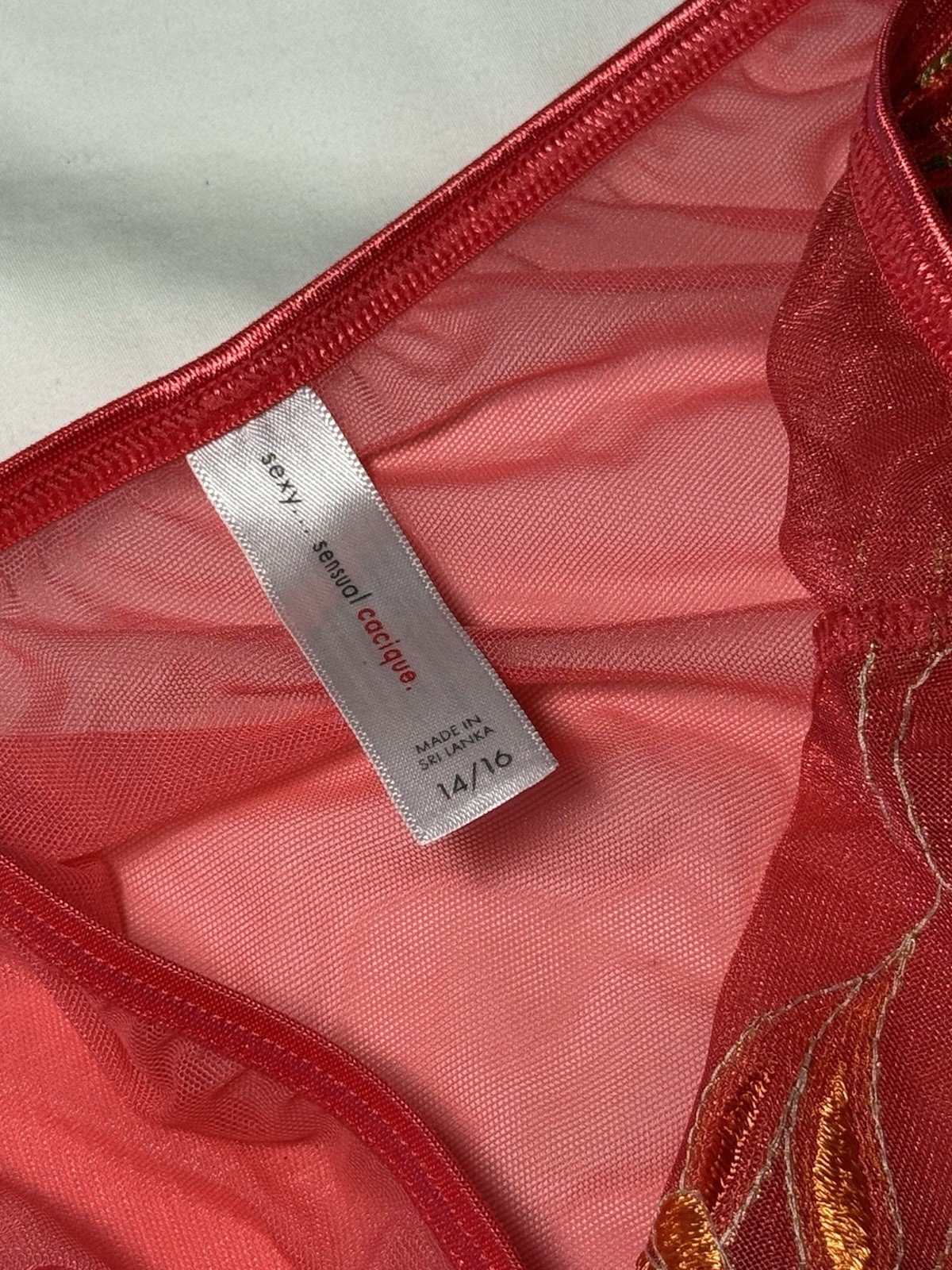 Vintage Y2K Cacique Satin Sheer Double String Bikini Panties Size 14/16