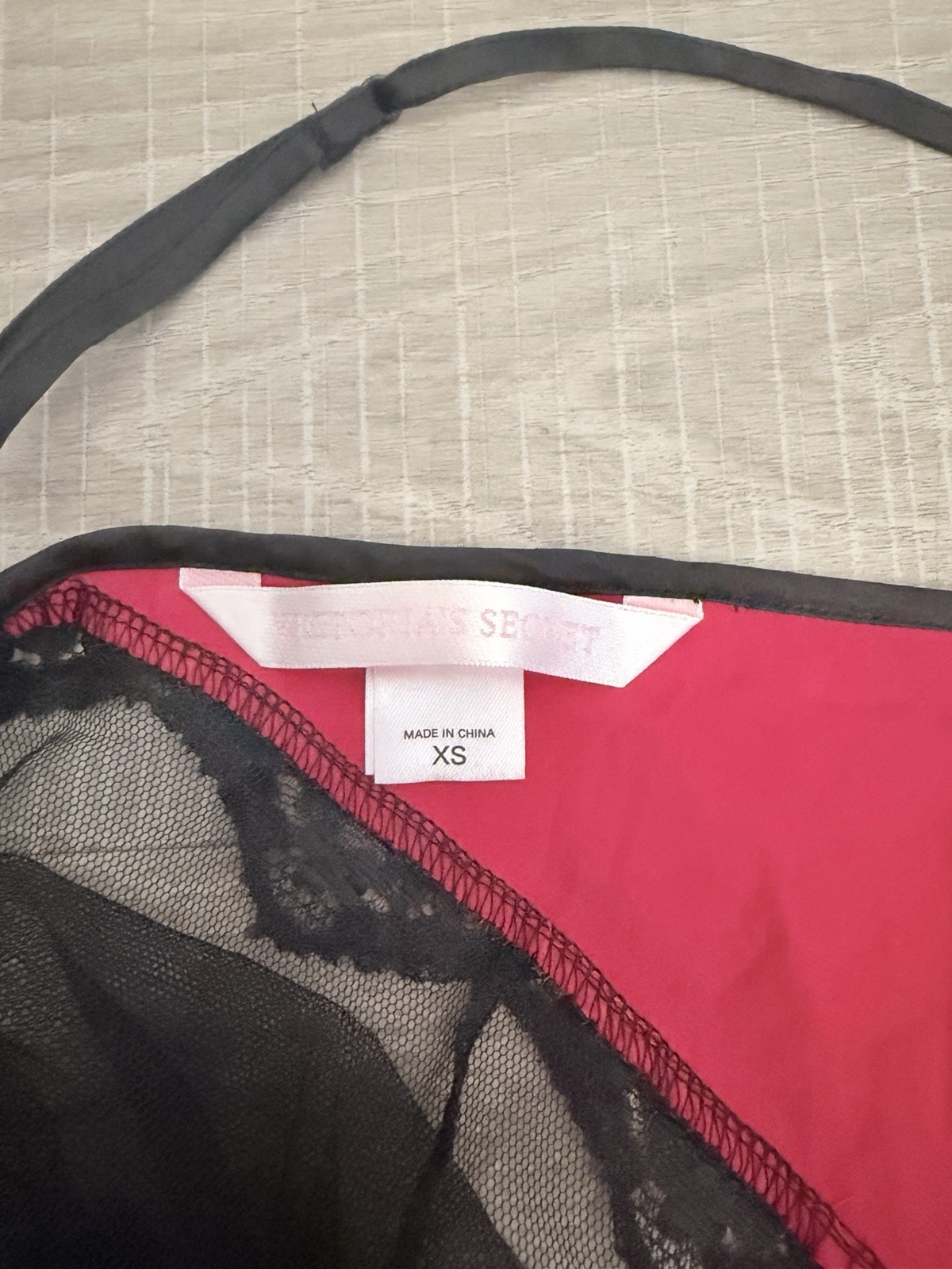 Vtg 2001 VICTORIA’S SECRET Red Silk Black Mesh Babydoll Flyaway XS Y2K Archival