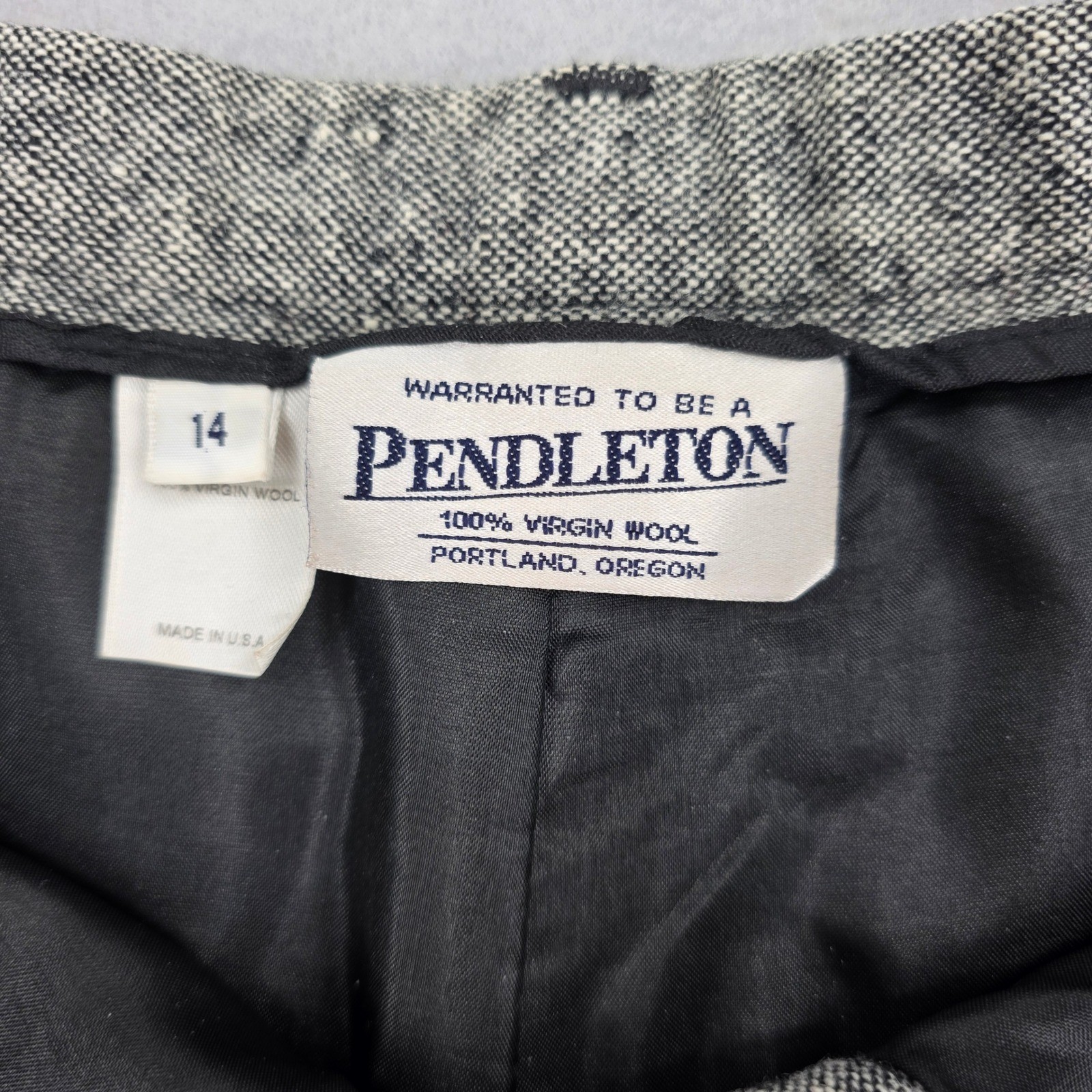 Pendleton Vintage Grey Donegal Tweed Wool Pant Suit Blazer Trousers Size 14 USA