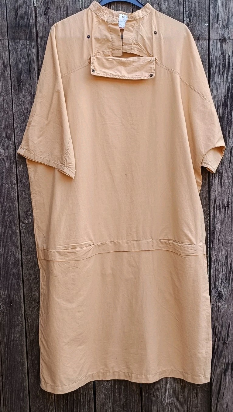 Vintage Les Amis Dress 44 46 Beige Poplin Cotton Safari Style 80s Retro