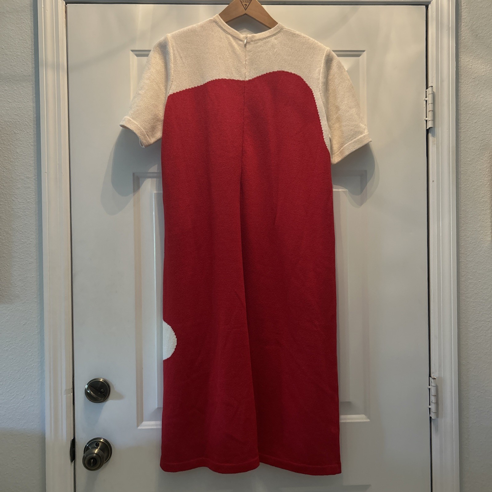 Vintage The Michael Collection Red White Knit Dress XL