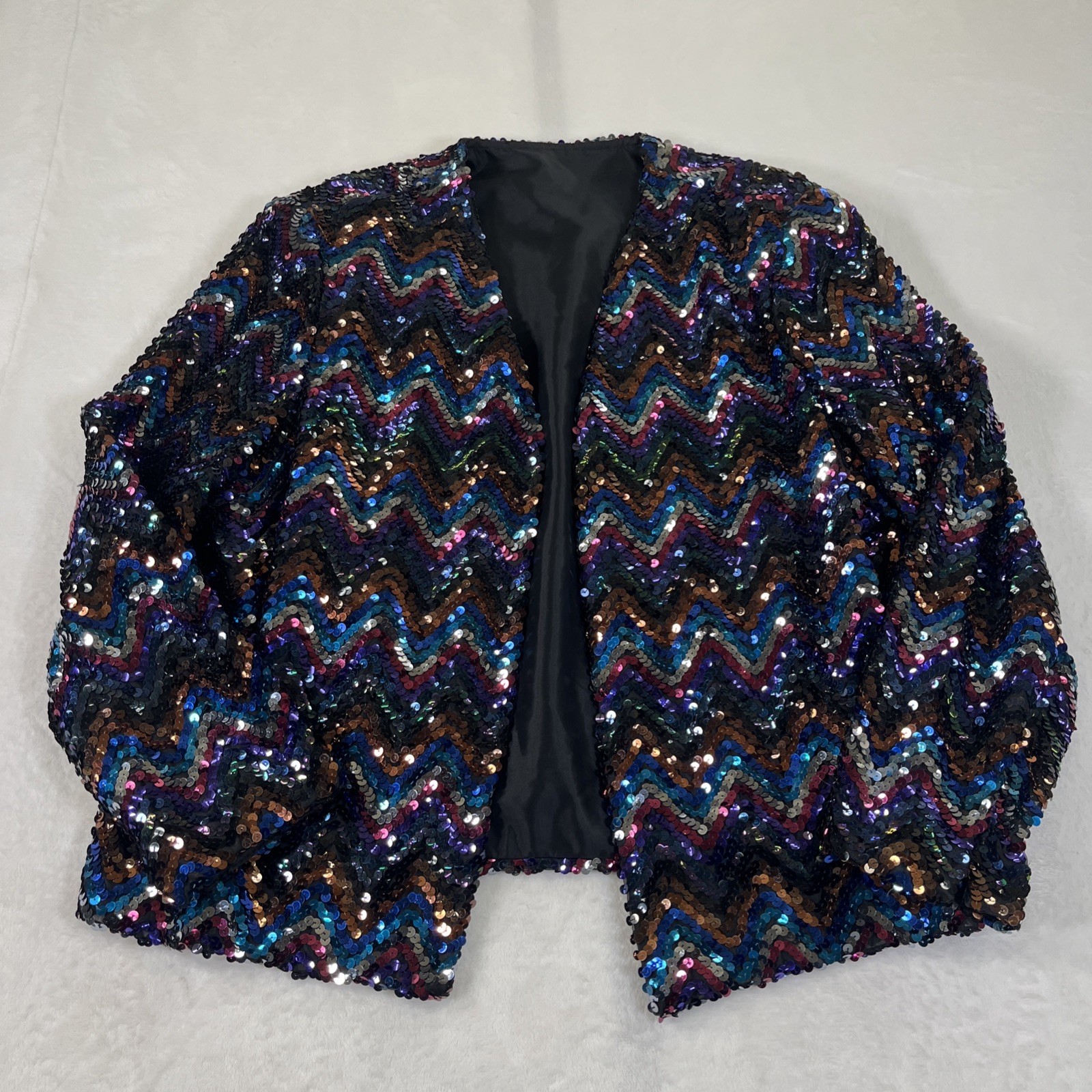 Vintage Womens Jacket Sequined Party Disco 80s Glam Dynasty No Size FS