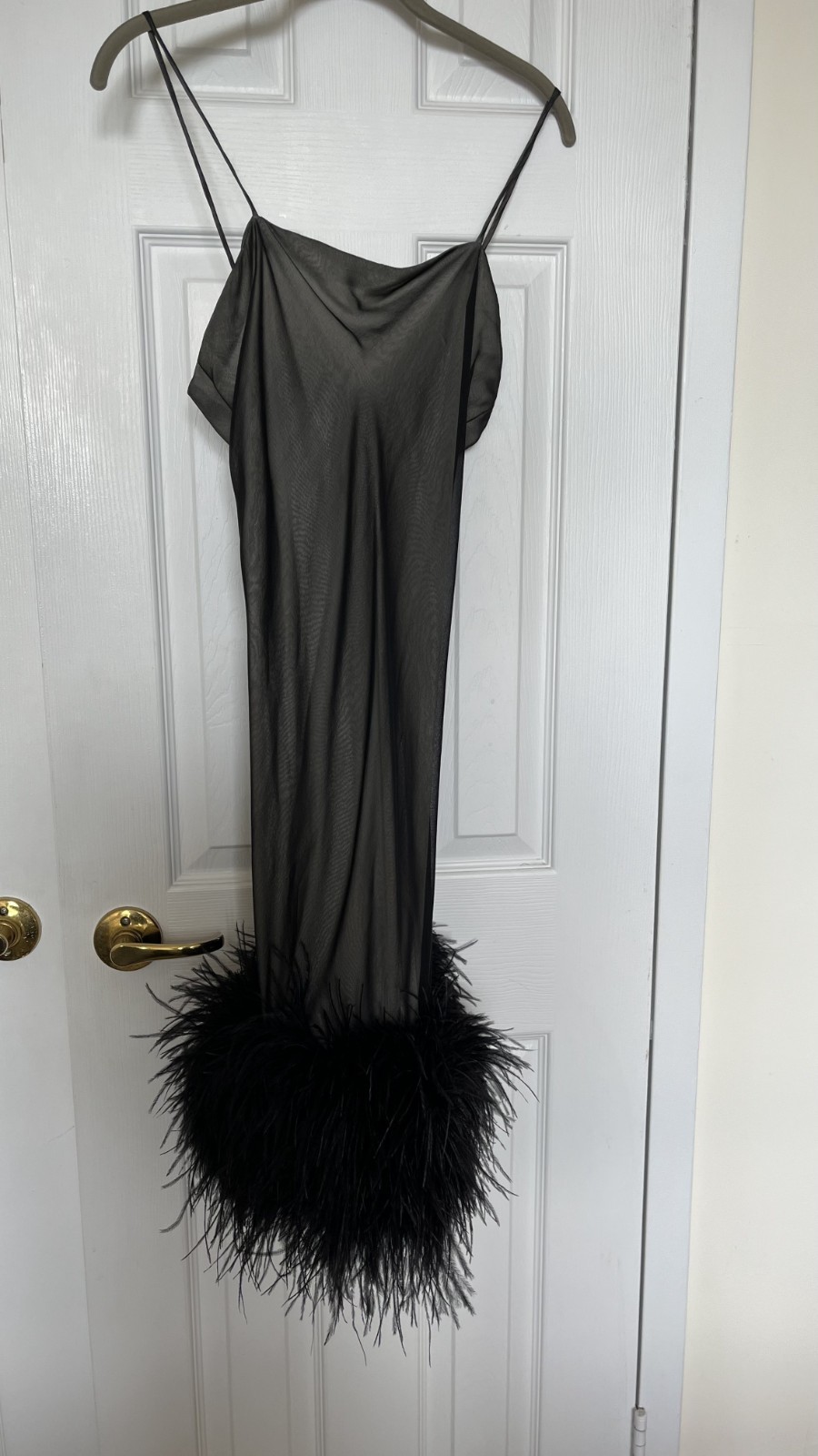 Vintage 1990s Narciso Rodriguez Sample Slip Dress Feather Hem (No Label)