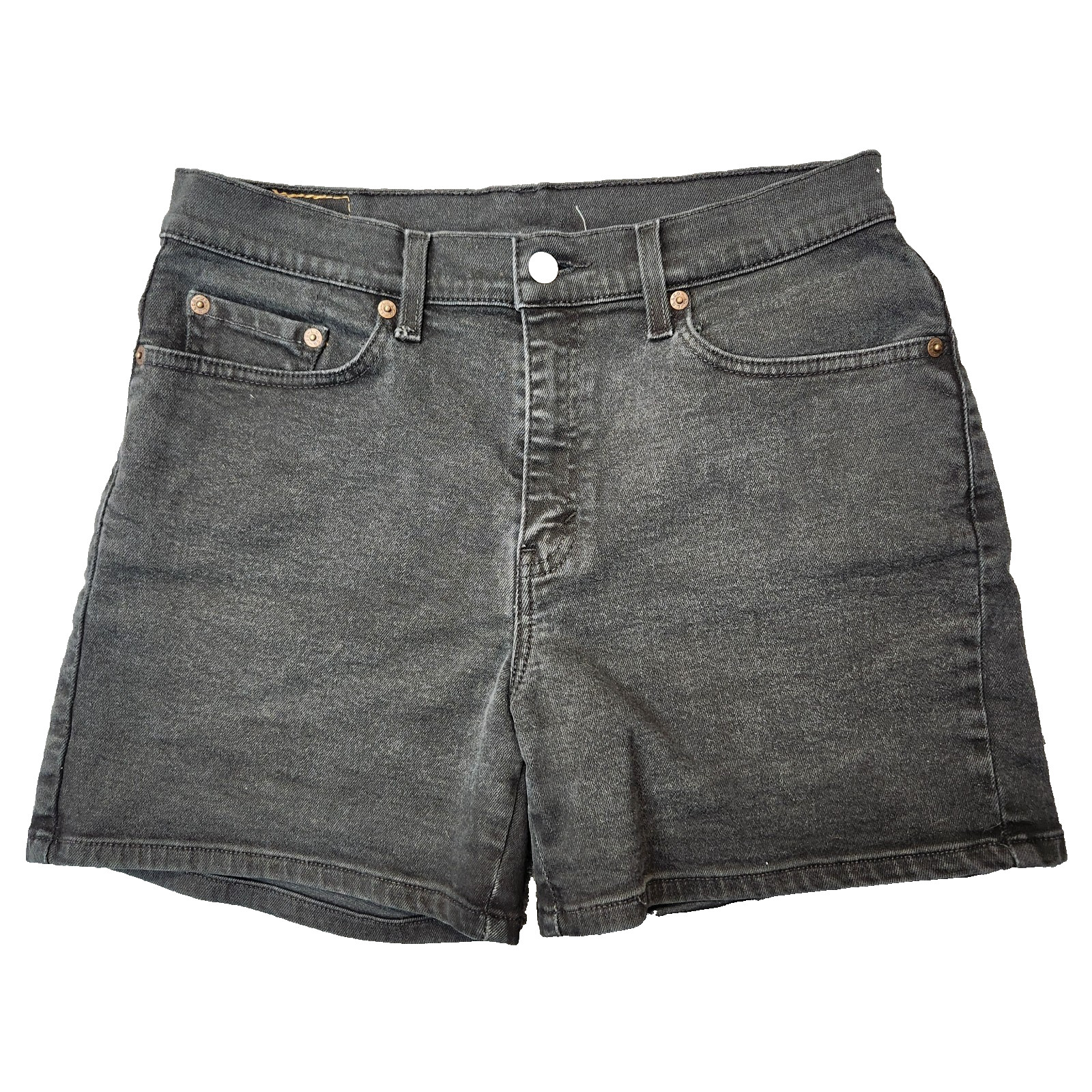 Vintage 90s Levi&rsquo;s 565 Black Denim Shorts Womens 10 MIS Relaxed Loose Fit Brazil