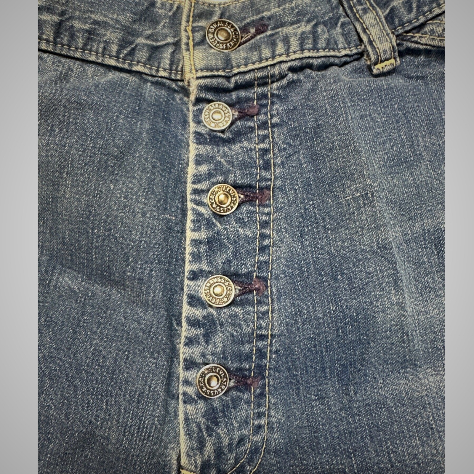 Levi&rsquo;s Redwood Empire Jeans Womens Blue 23X32 Vintage Heart Pocket Wide Leg 70s