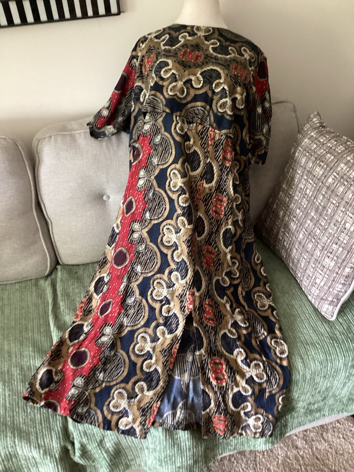 Vintage MCM Rayon DRESS MADE IN INDIA Sz 20-40