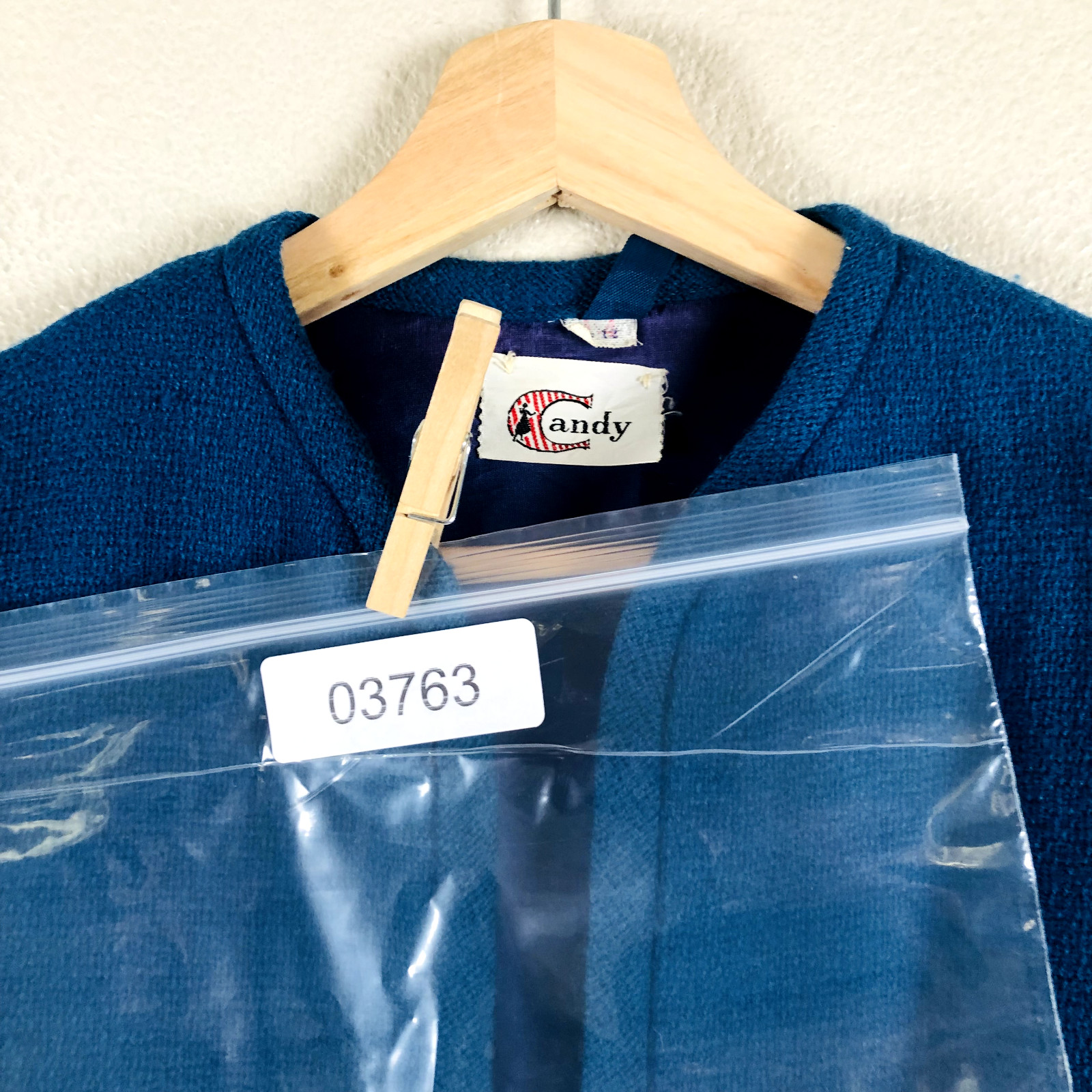 Vintage Candy Blazer Jacket Womens 12 Blue Open Cropped Career Workwear Casual