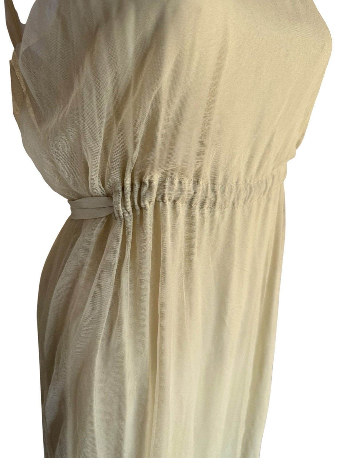 COMME des GARÇONS Ecru Tulle Layered Sleeveless Dress Long Maxi Made in Japan