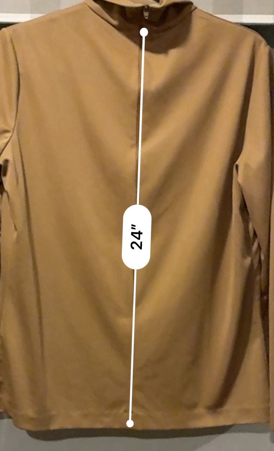 Vtg Gold Pull over Shirt, Graff California Wear, Women’s Small 3/4 Zip Back