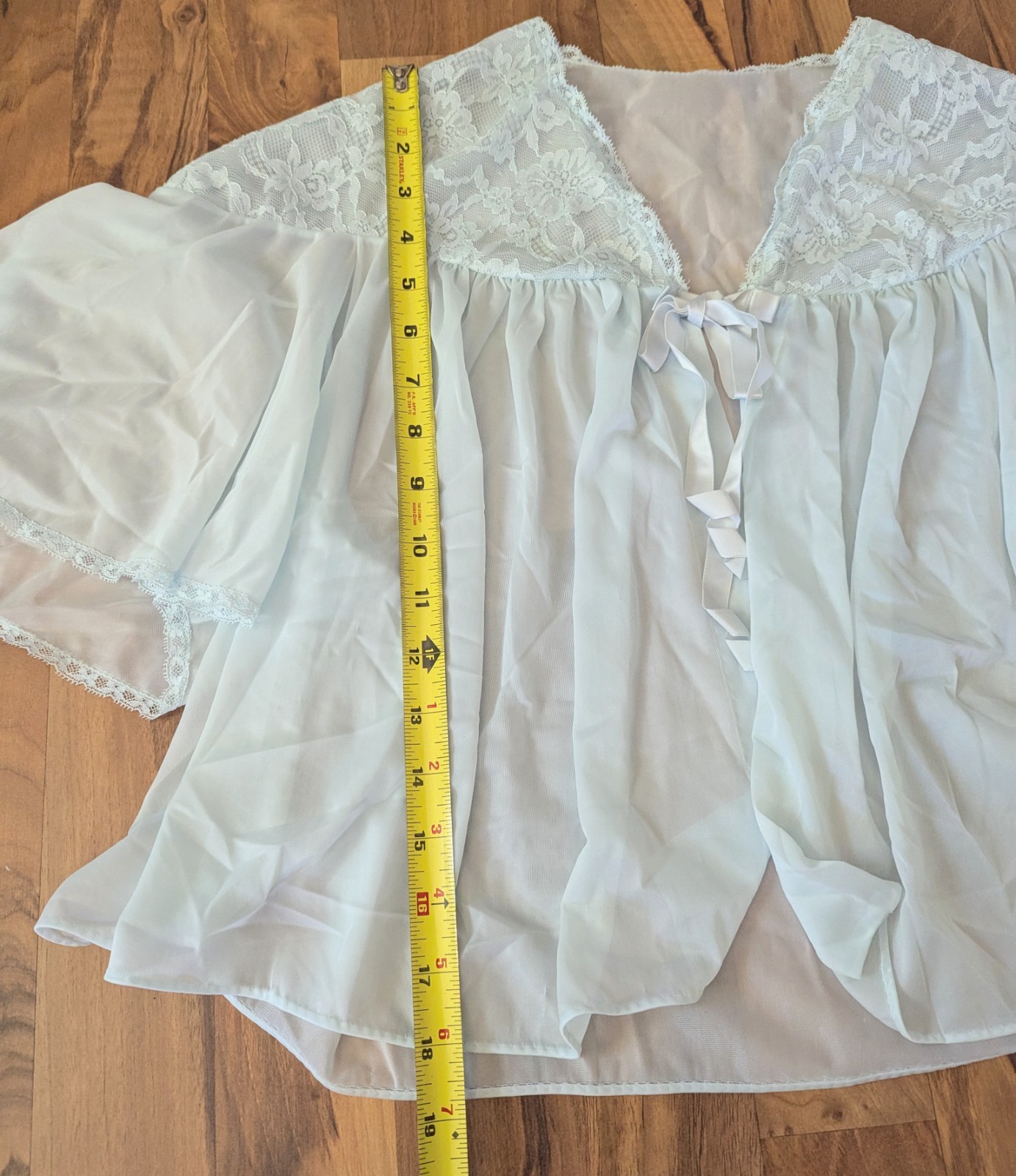 Vanity Fair Bed Jacket Sz M Babydoll Tricot Lace Feminine Fairy Core Vintage 60s