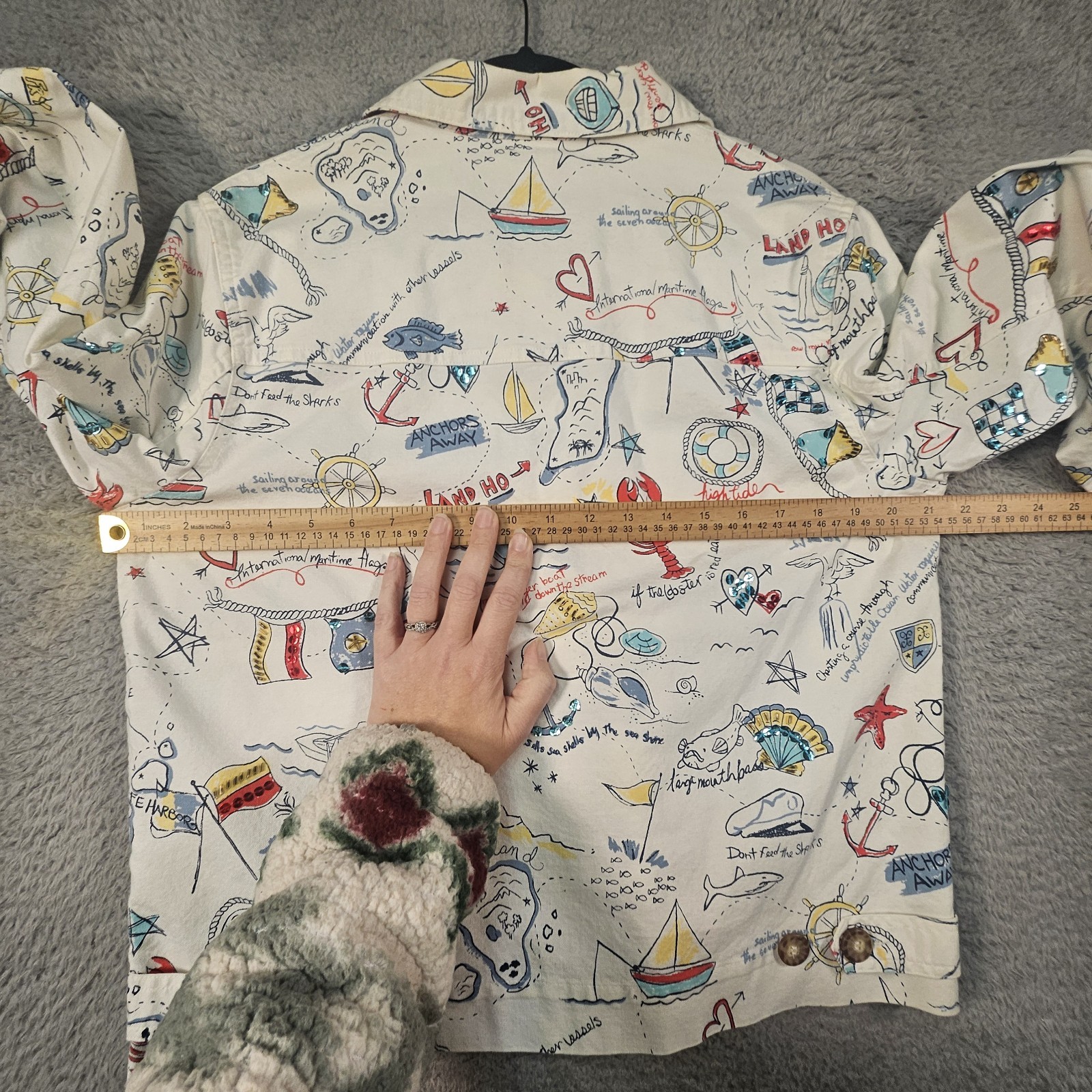 Vtg Graff Nautical Jacket Womens M Coastal Grandma Ecclectic Preppy Cruise Vacay
