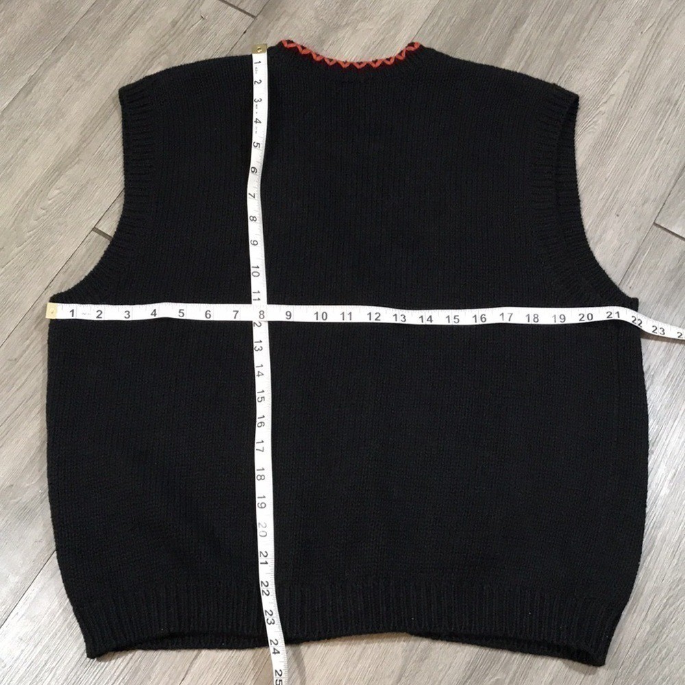 Jennifer Moore Halloween Knitted by Hand Vintage Embroidered Sweater Vest