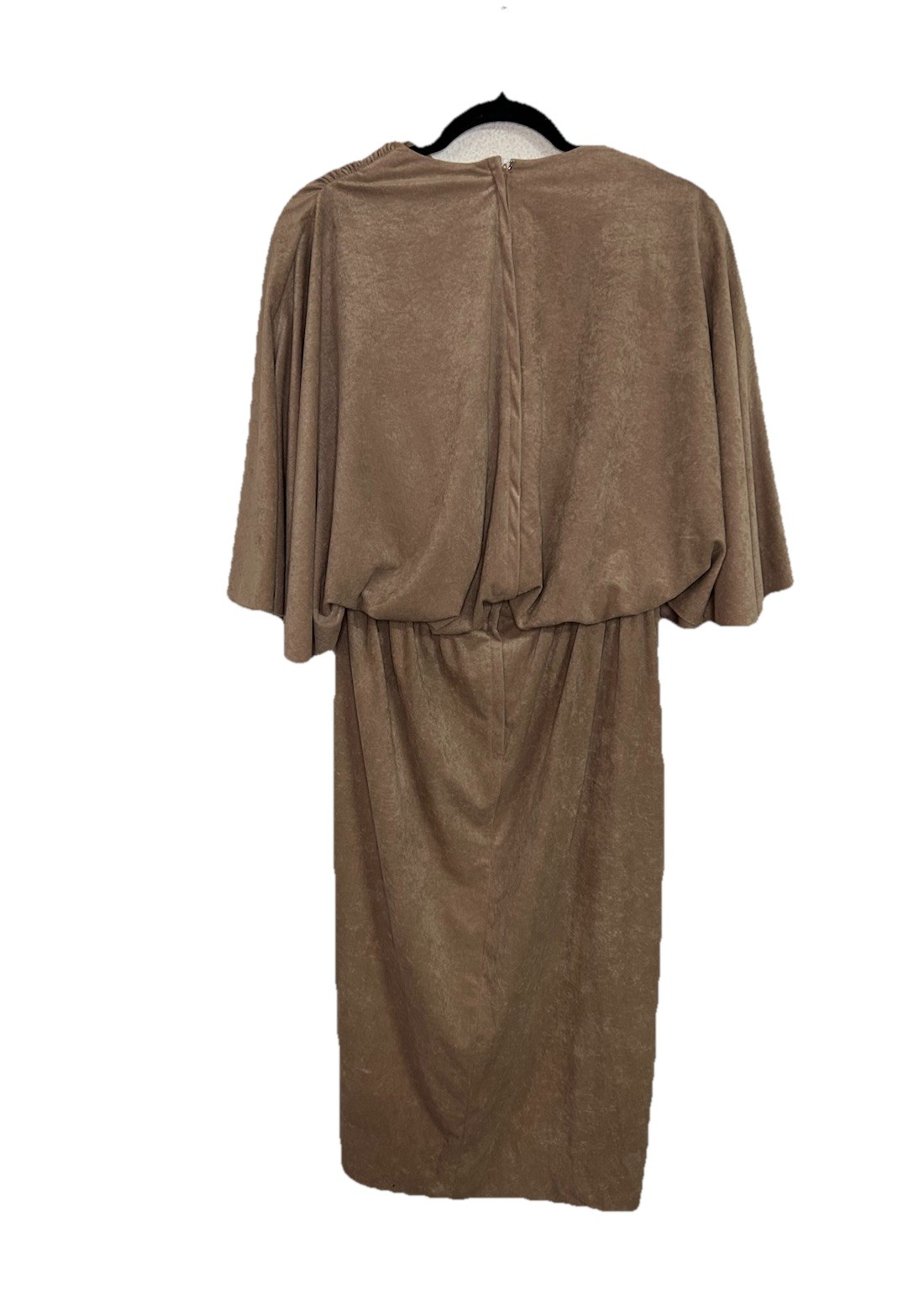 VTG Western Tan Suede Draped Midi Length Dress NARDIS OF DALLAS S/M