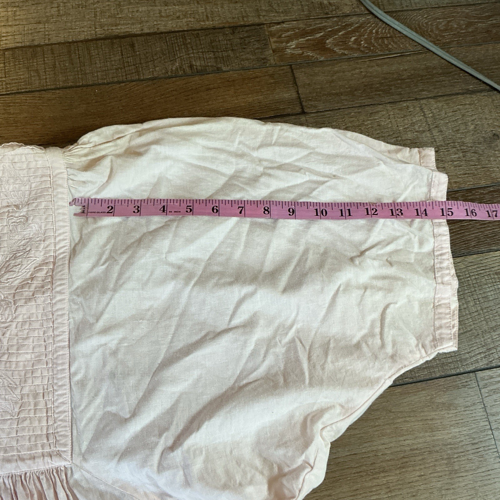 VINTAGE Hasting & Smith Pink Cotton Maxi Nightgown Dress Wmns Size L India #30E8