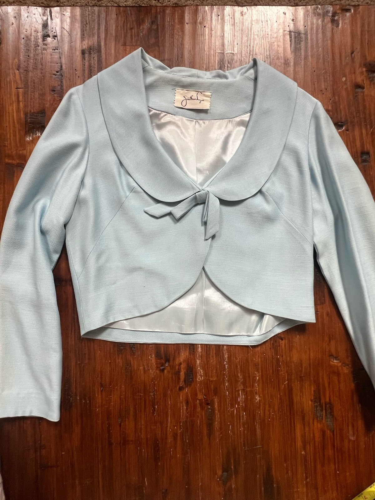 Jonathan Logan 1950s 2 piece shift Dress & Bolero powder Blue size 4 *see note