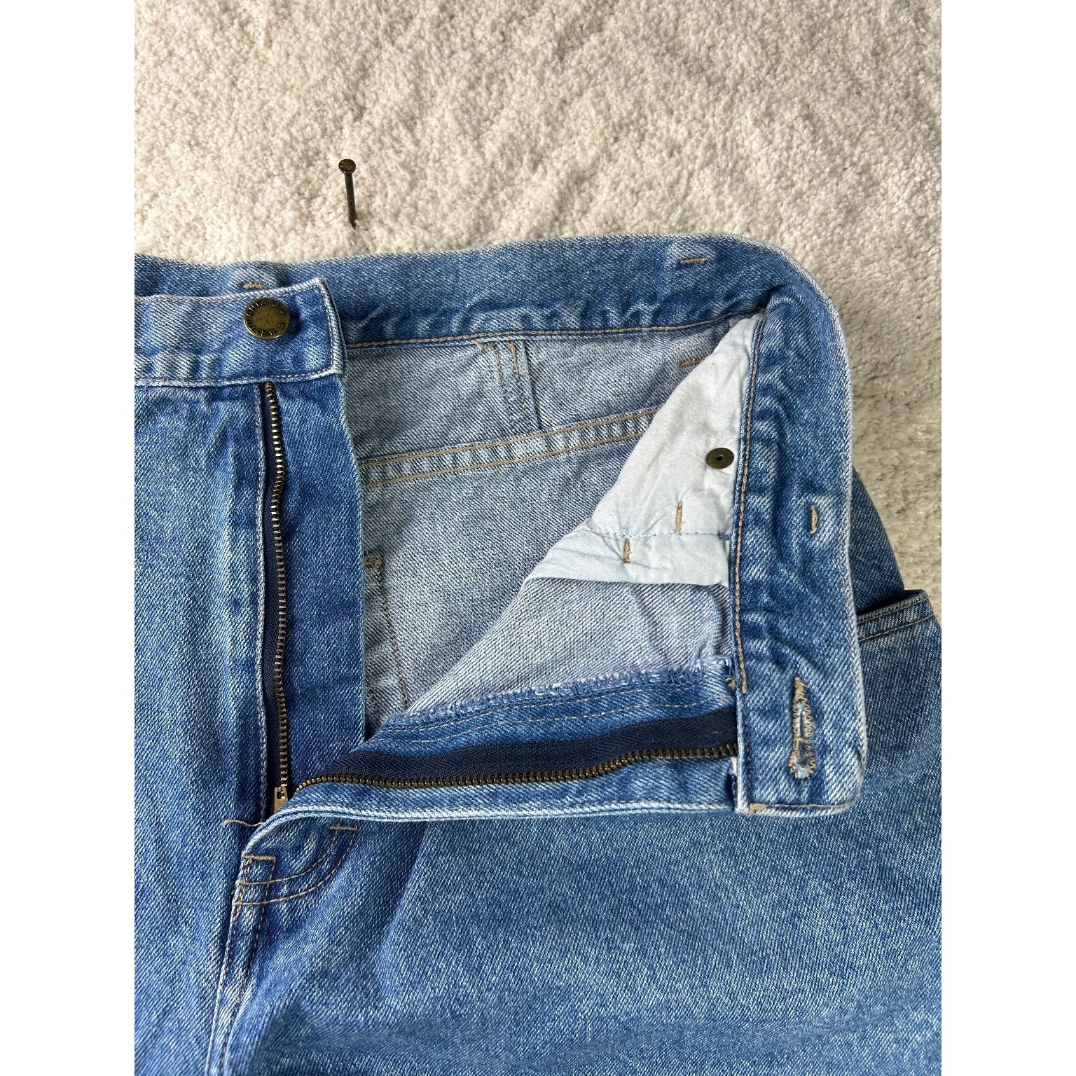 Vintage Brittania Express High Waisted Pleated Mom Jeans Medium Wash Blue Sz 14