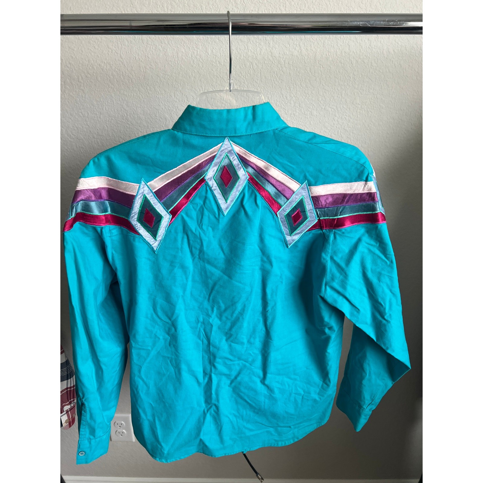 Vintage turquoise Wrangler button down size Small