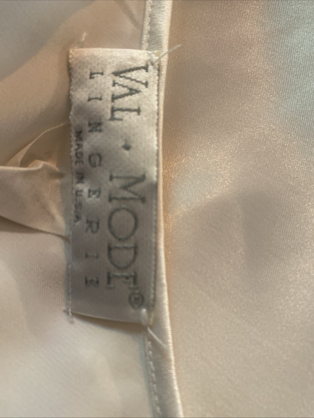 Vintage Val Mode Size S Ivory Polyester Satin With Lace