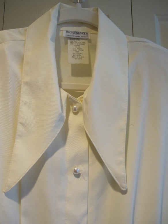 Sostanza DRAGON blouse REDUCED~Vintage 70s~Wmns Sz M~USA MADE~Cream~FREE H