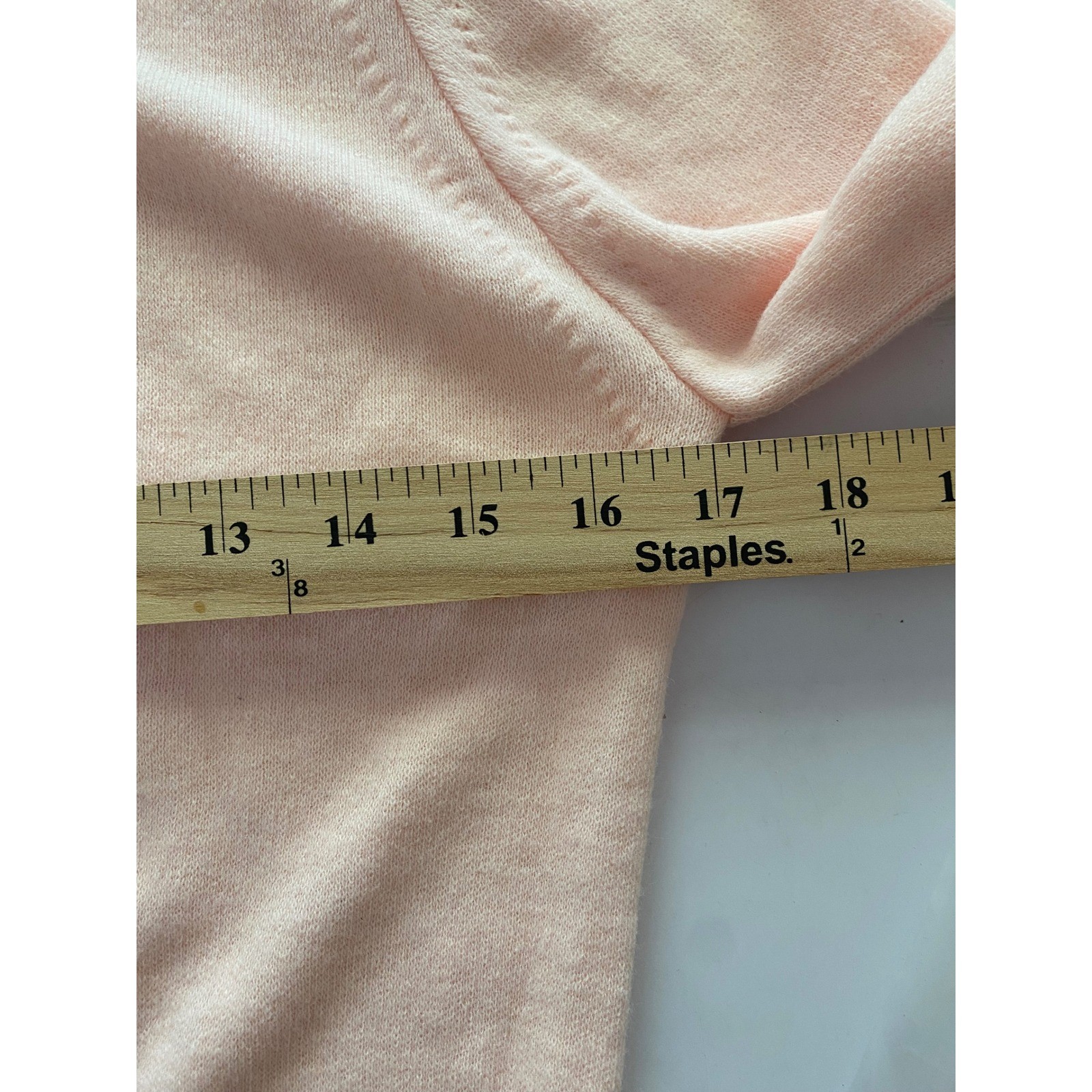 Vintage Deadstock Orlon Acrylic Light Pink Button Up Cardigan Sweater Crew Neck