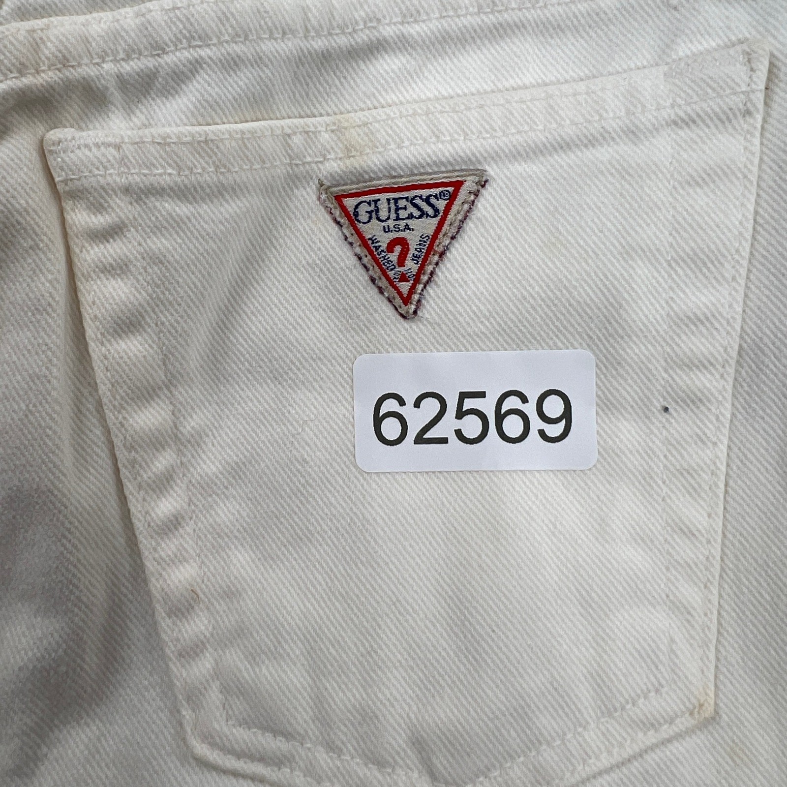 Guess Vintage High Waisted Denim Shorts 25 White Women Made in USA 90s Retro
