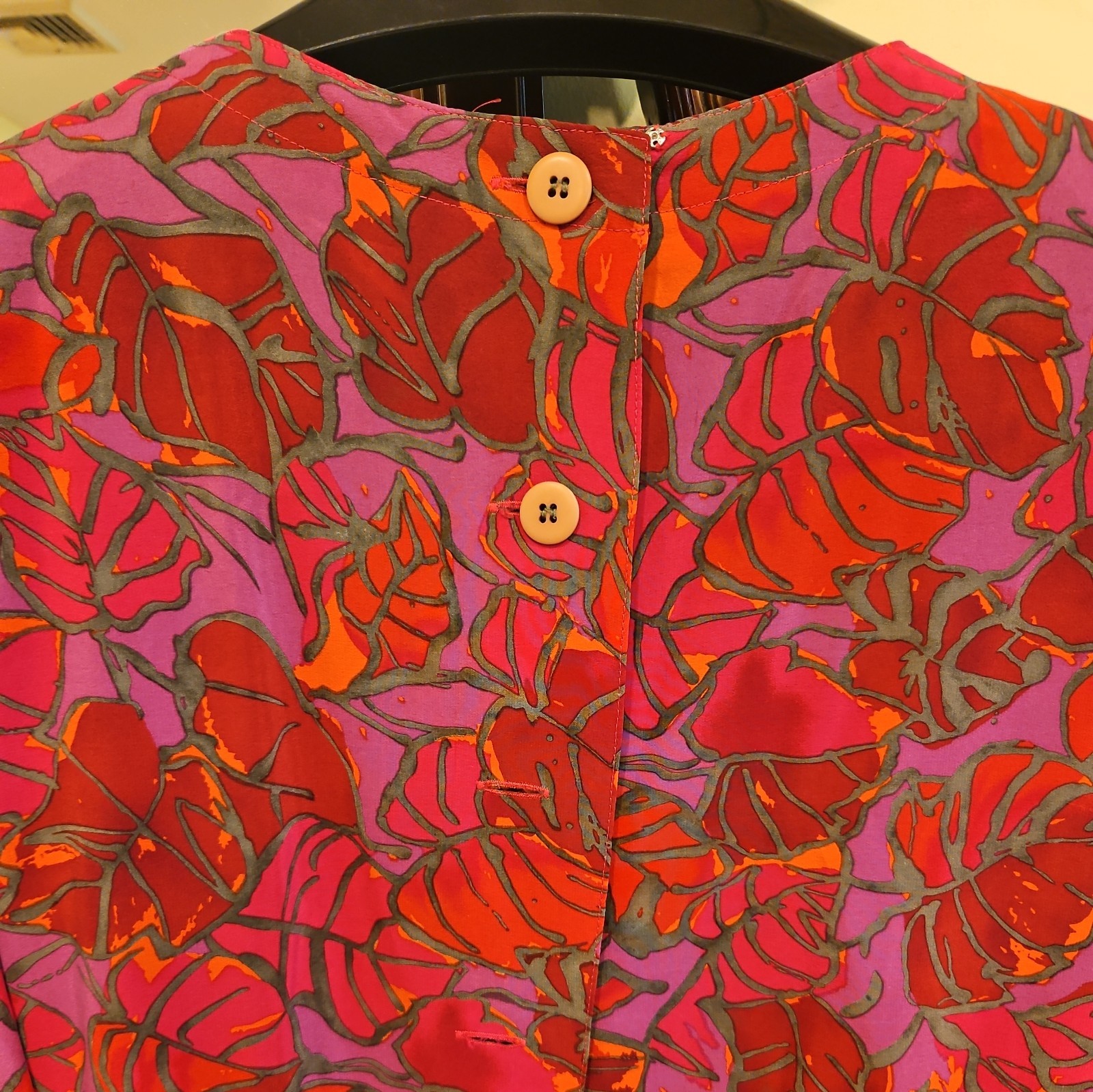 Silks by St. Gillian blouse/ jacket 100% Silk Size 14 VTG 80s Pads A5