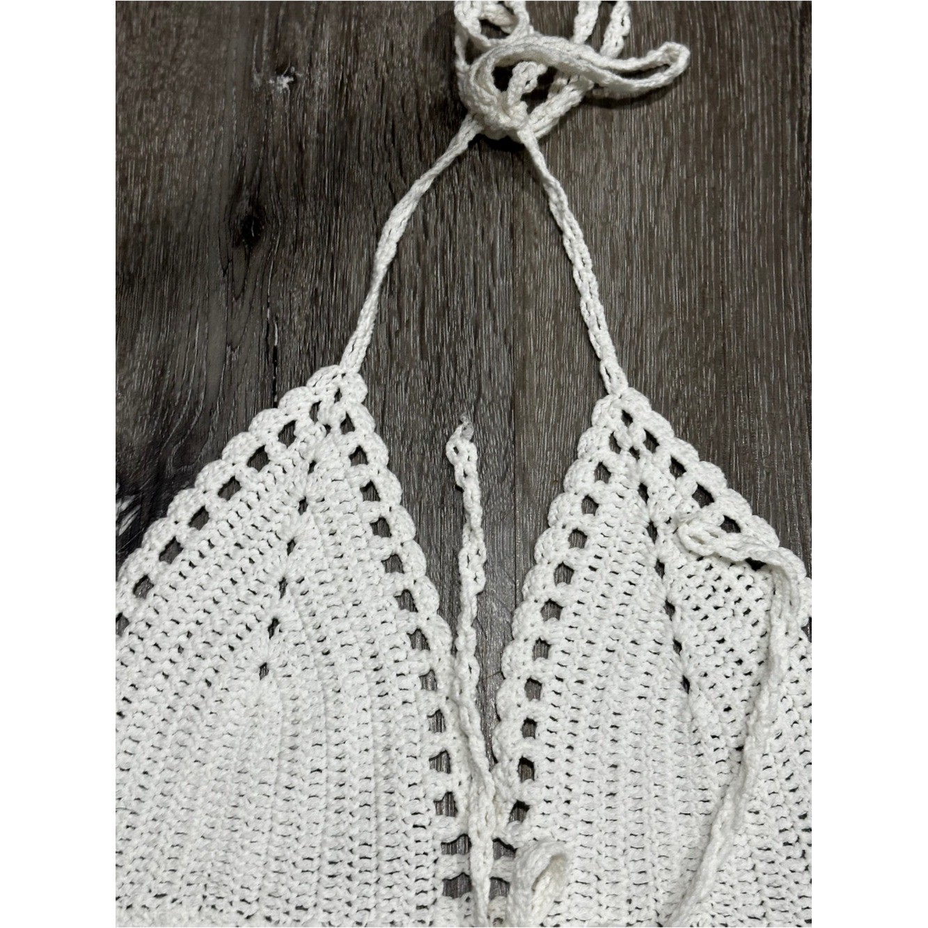 Crochet Halter Top Granny Square Floral Festival Boho Fairycore Tie Back Top