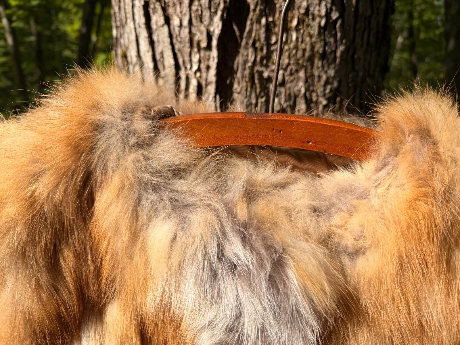 Vintage Red Fox Fur Jacket 70s Boho Festival Coat Multi Tone Long Hair S/M 29”