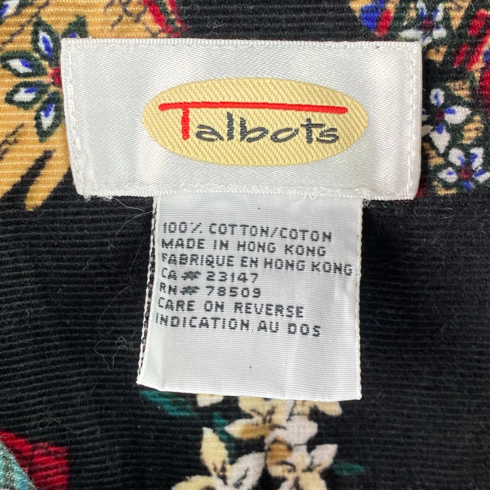 Vintage Talbots Corduroy Winter Button Up Shirt 100% Cotton Size XL28.5&Prime; length