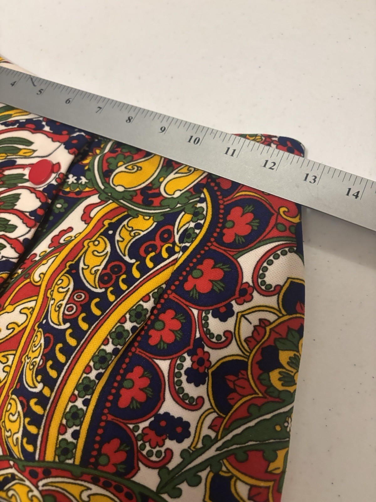 Vintage 60s MOD Maxi Skirt Psychedelic Paisley Retro Button Front XS MCM 70s