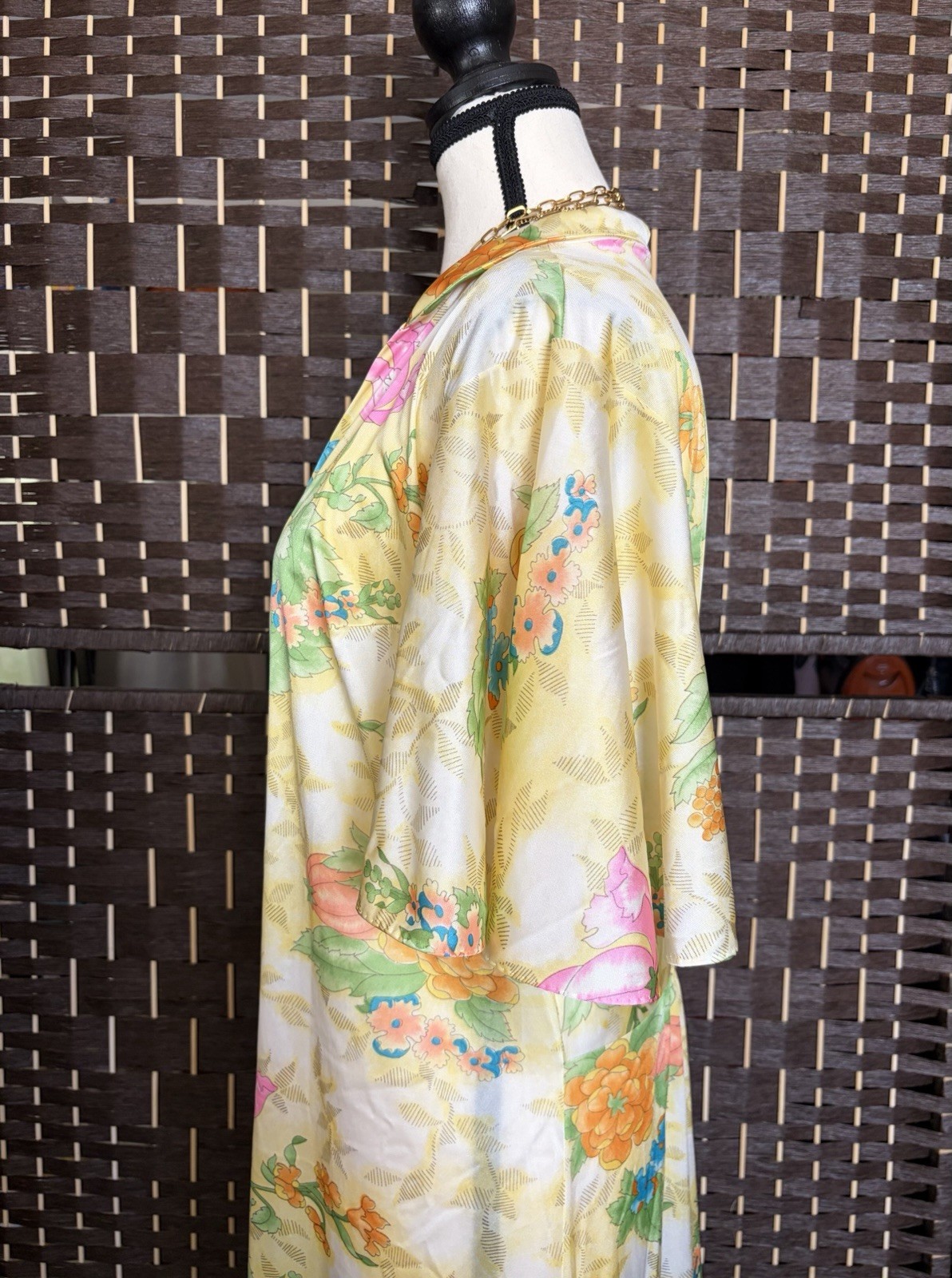 Vintage 70s Vanity Fair Jumpsuit Romper Women&rsquo;s L/XL Nylon Wide-Leg Yellow