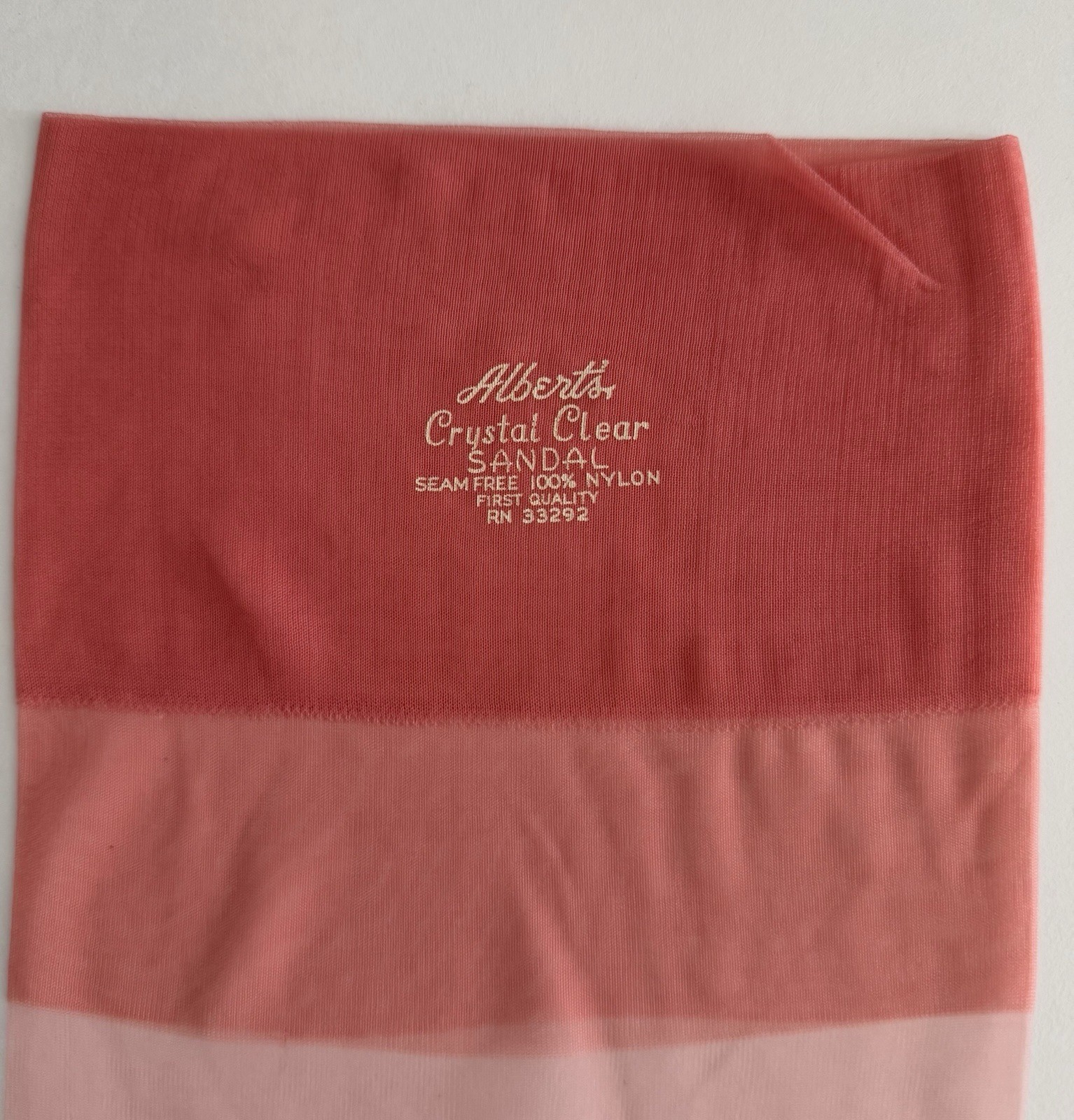 Vintage Albert’s Seamless Flat Knit Stockings Bare Heel 2 Pairs In Tissue Paper