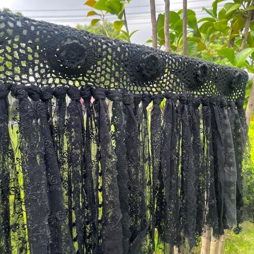 cafe Curtains 30 inch Length Goth Small Window 40&Prime;W x 30&Prime;L (Pack of 1) Black