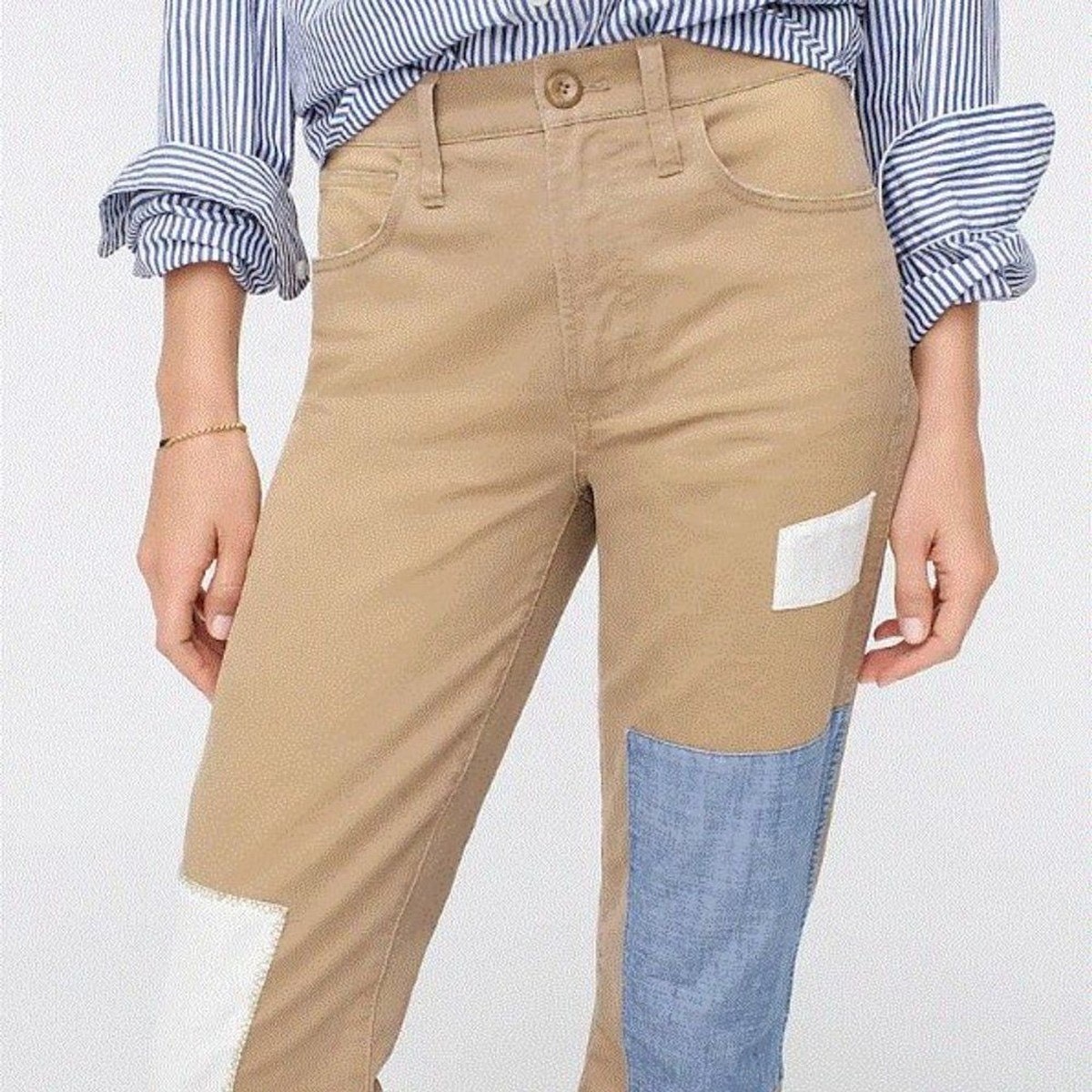 J.Crew Womens 25 Patchwork Chino Pants Cotton Vintage Straight Khaki NWT Preppy