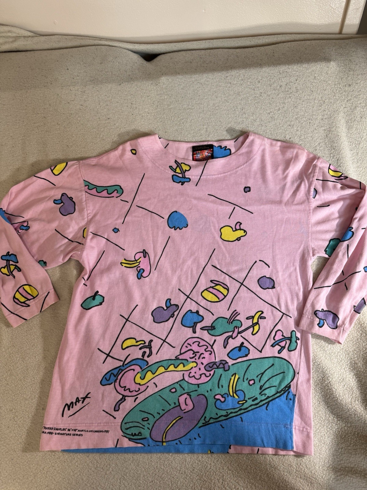 Peter Max Vintage T Shirt Zooples Neo Max Grail LG 80s Nostalgia Art Loud Ugly